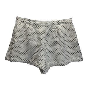 Kate Spade New York Target White & Black Polka Dot Linen High Rise Shorts, Large